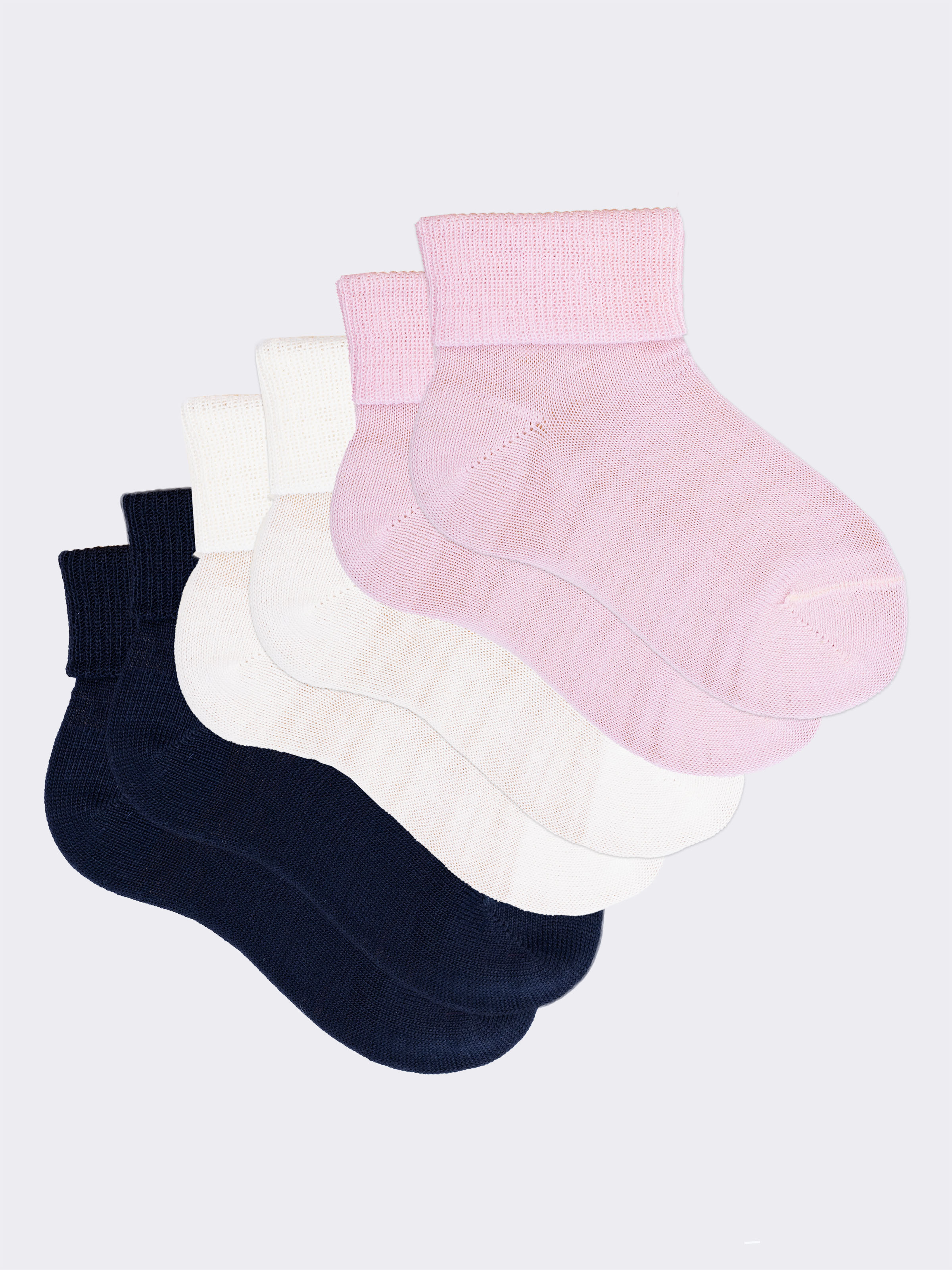 Tripack calze lunghe da neonato in misto cotone multicolor FAGOTTINO da
