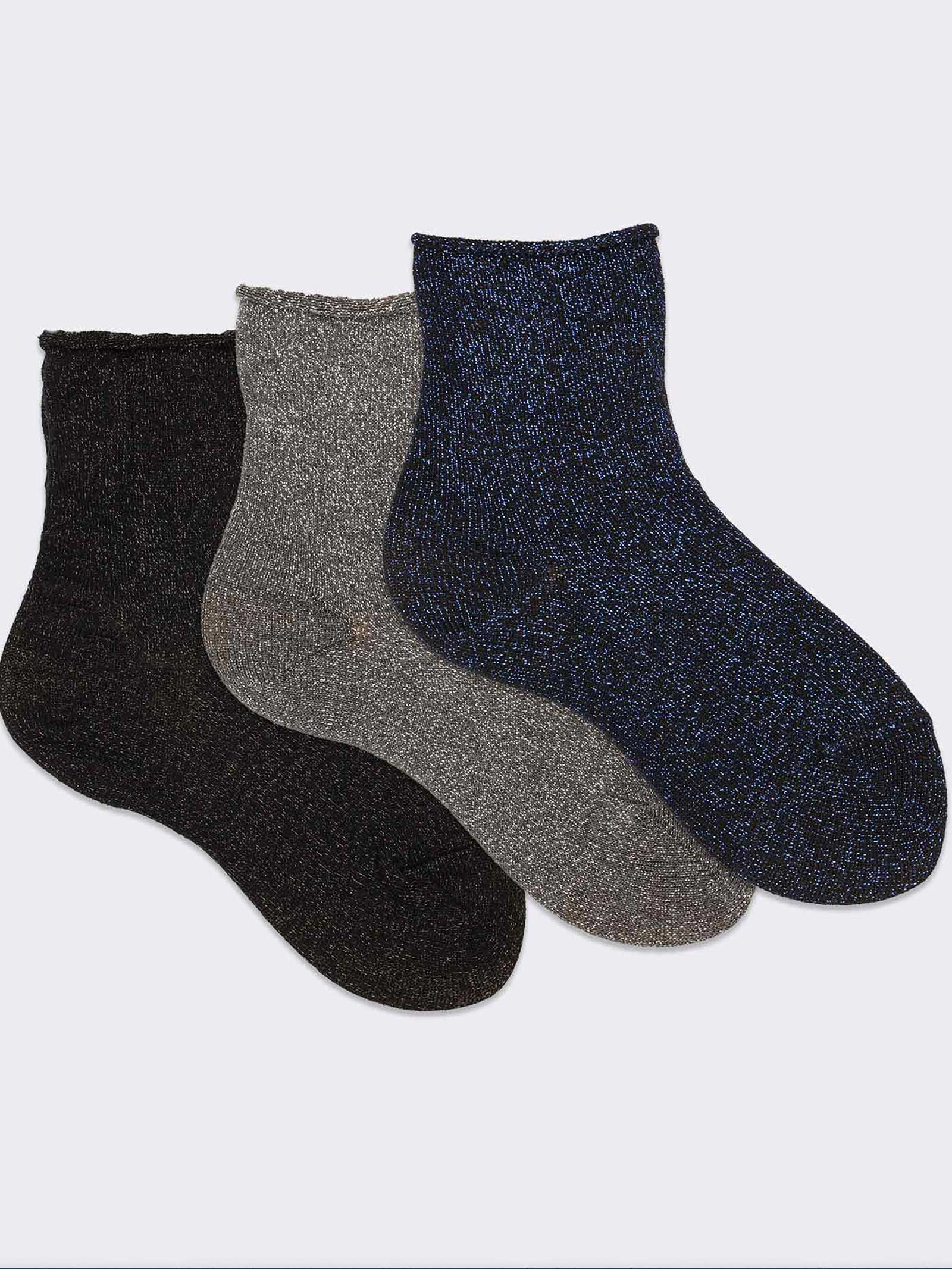 STC Calzini Glitter Mini Ribelle - Calze Bambina 3-6 Anni Multicolore Cotone
