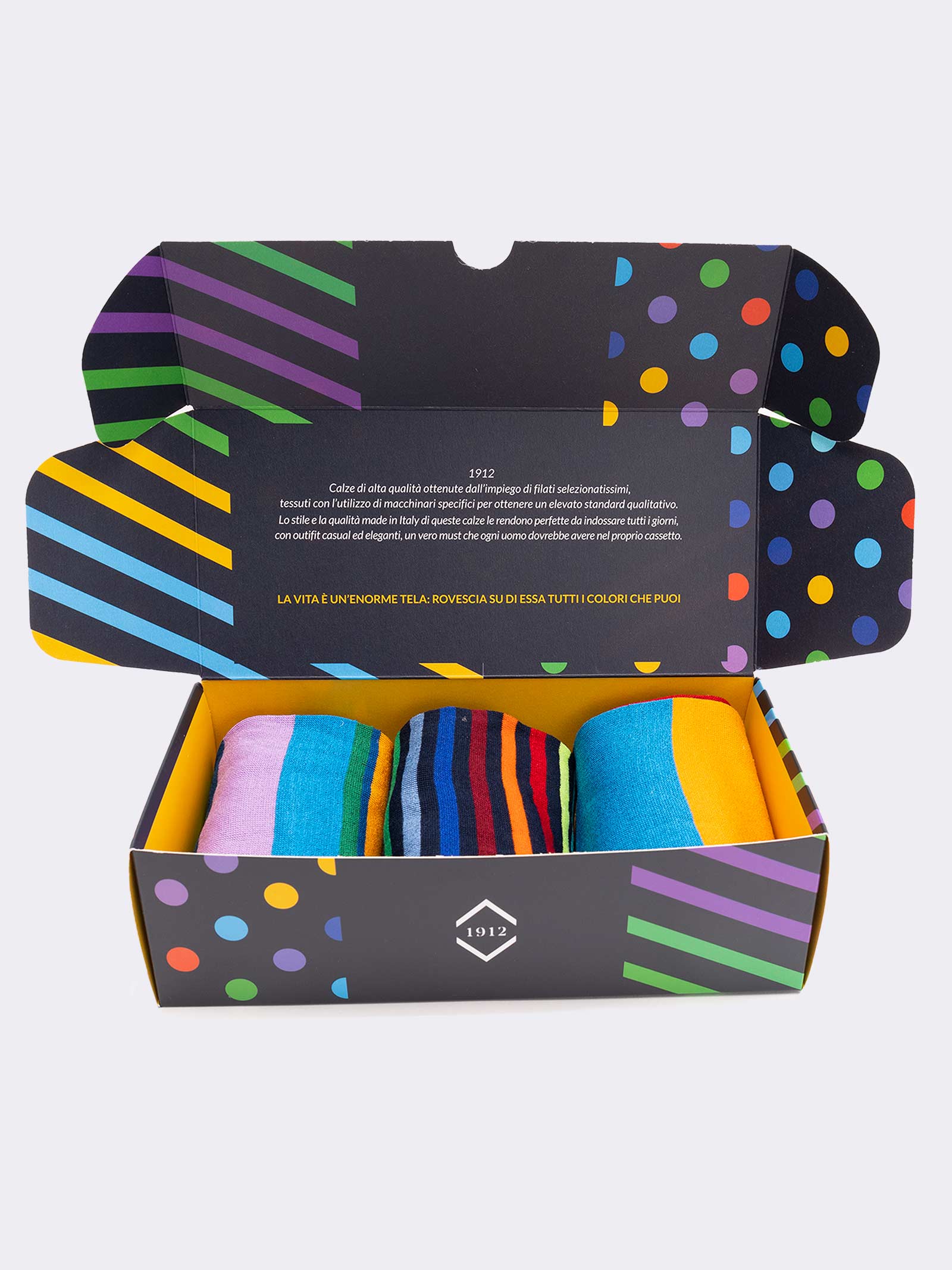 Ciocca Calzini Fantasmini Uomo In Cotone Mercerizzato Fresco – 3/6 Paia, Lisci, Leggeri, Taglia 40-45, Confezione Colorata
