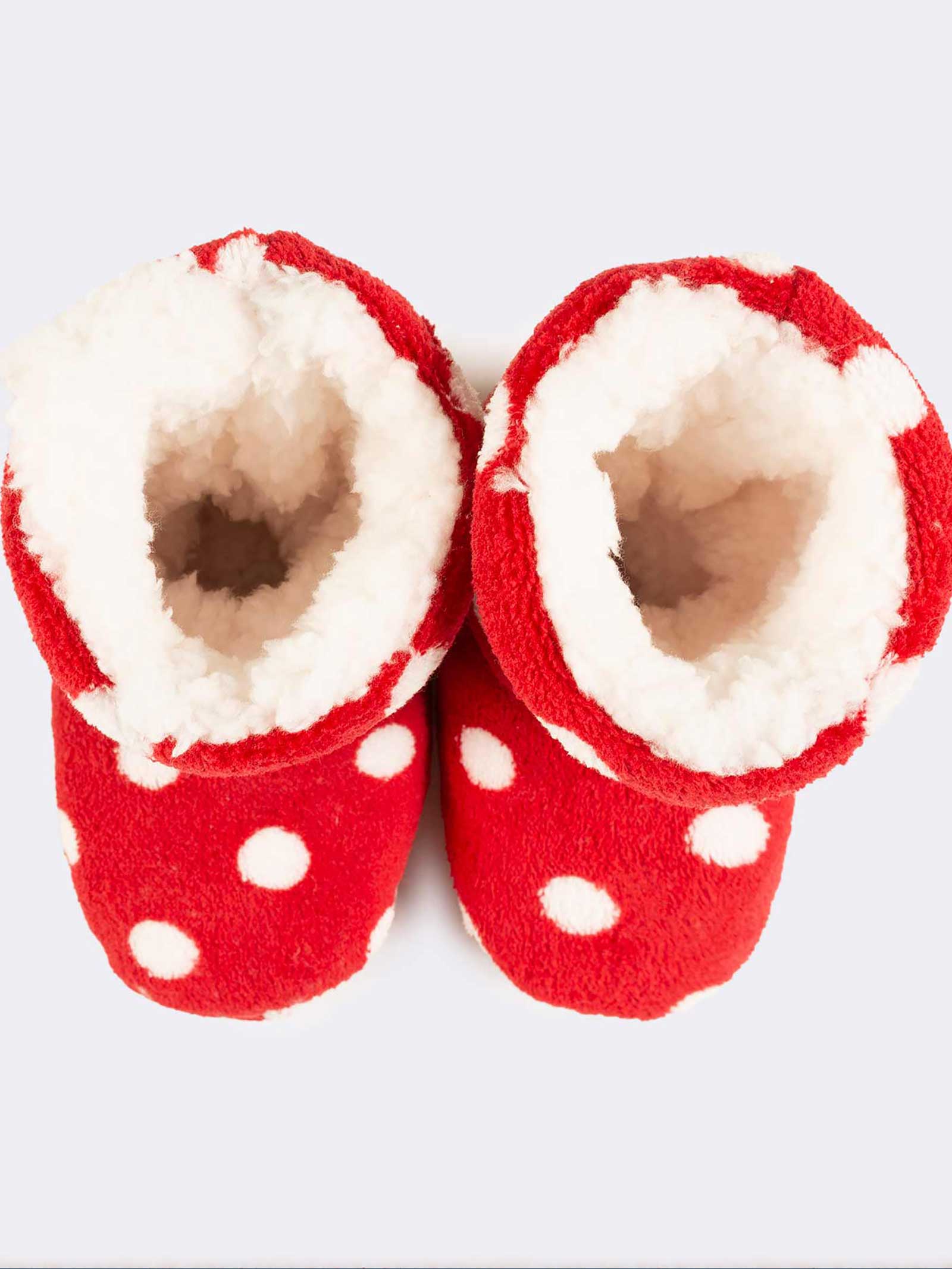 Baby Christmas Boot Slippers with Polka Dot Pattern Ciocca