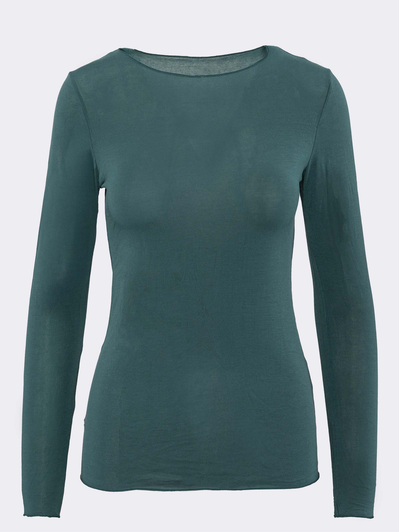 Maglia Intima Donna Maniche Lunghe Scollo A V | HERMKO 13680 In Cotone Biologico | Canottiera Basic Termica
