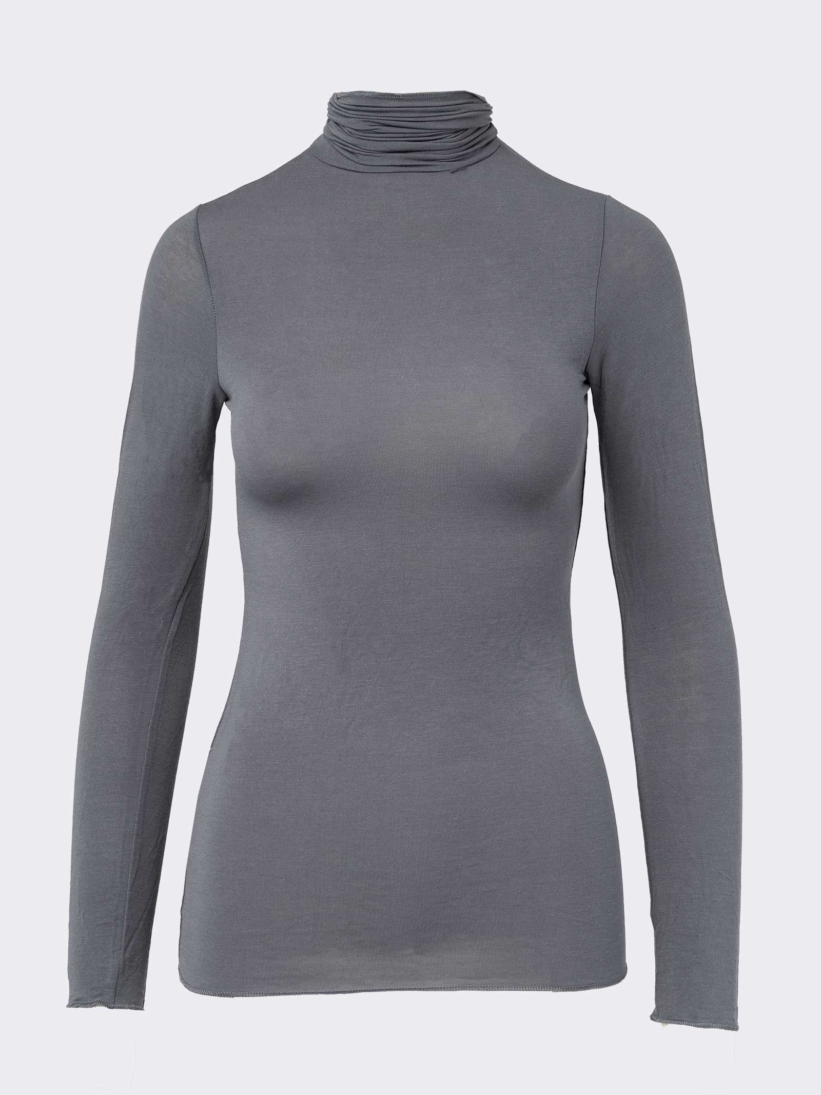 Aottori Maglia Termica Donna a Collo Alto Maglietta a Manica Lunga Leggera Basic Top Intimo Traspirante Invernale Dolcevita Caldo Elasticizzato Marrone XS