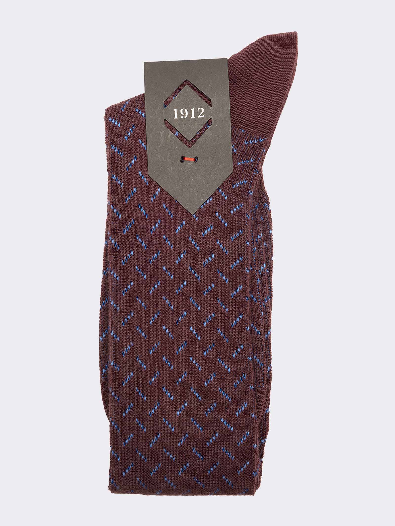 Calzini Uomo Lunghi Fantasia Geometrica Eleganti e Confortevoli