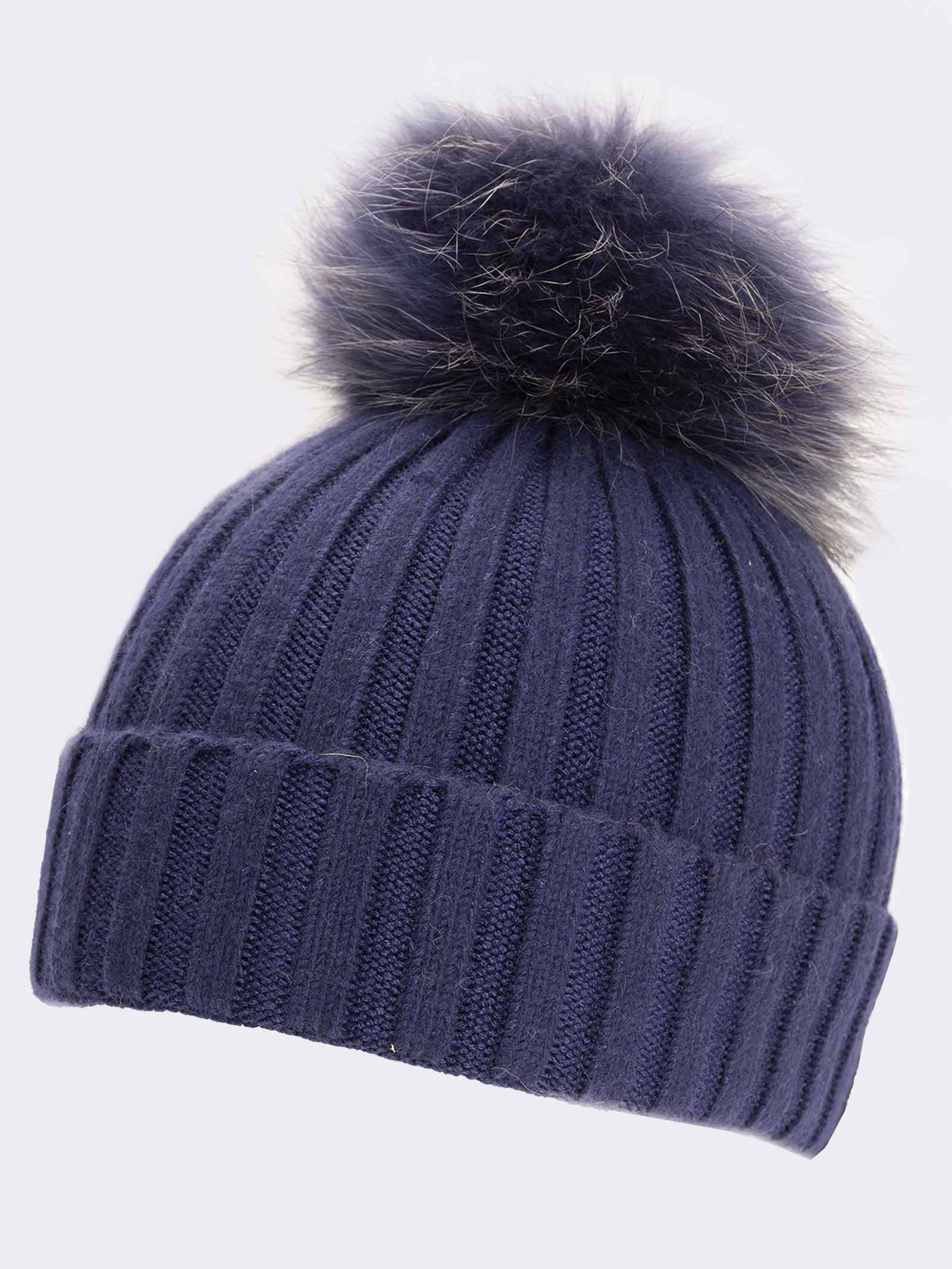 Woolly Hat Navy Pom Pom Hat Womens Navy Fairisle Bobble Hat Barnicle